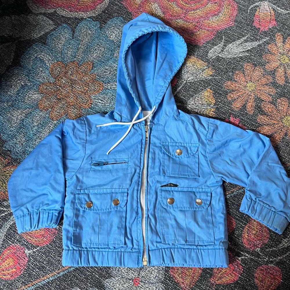 Kids vintage blue hooded jacket